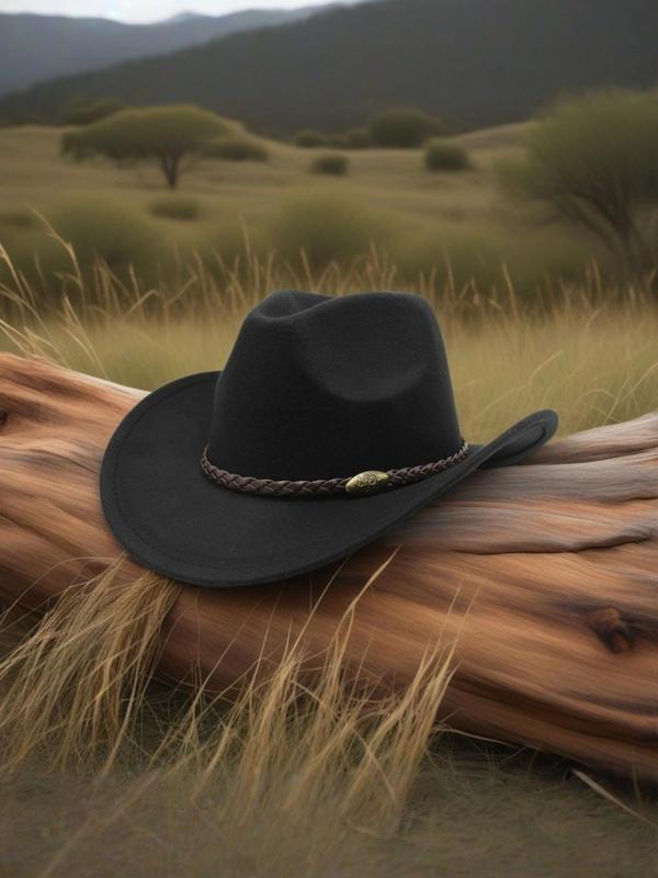 Unisex's Cowboy Hat, Fashionable Wide Brim Hat for Outdoor Activities, Casual Trendy Hat for Men & Women, Fashion Accessories for Daily Wear 7