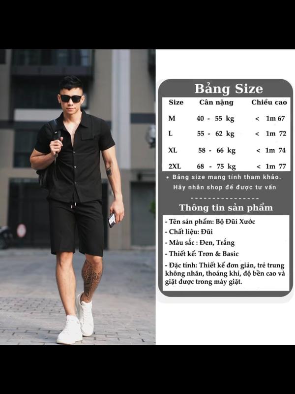  Bộ Quần Áo Nam Nữ - Bộ Đũi Xước Cổ Bẻ Cao Cấp Mềm Mịn Thông Hơi Thoáng Mát với 2 Màu Trẻ Trung Menswear Màu Đen bộ đồ nam bộ cộc tay bộ sơ mi cộc tay bộ đi chơi Polo Tre  Shirt Có Cổ Jacket Ngắn Tay 
