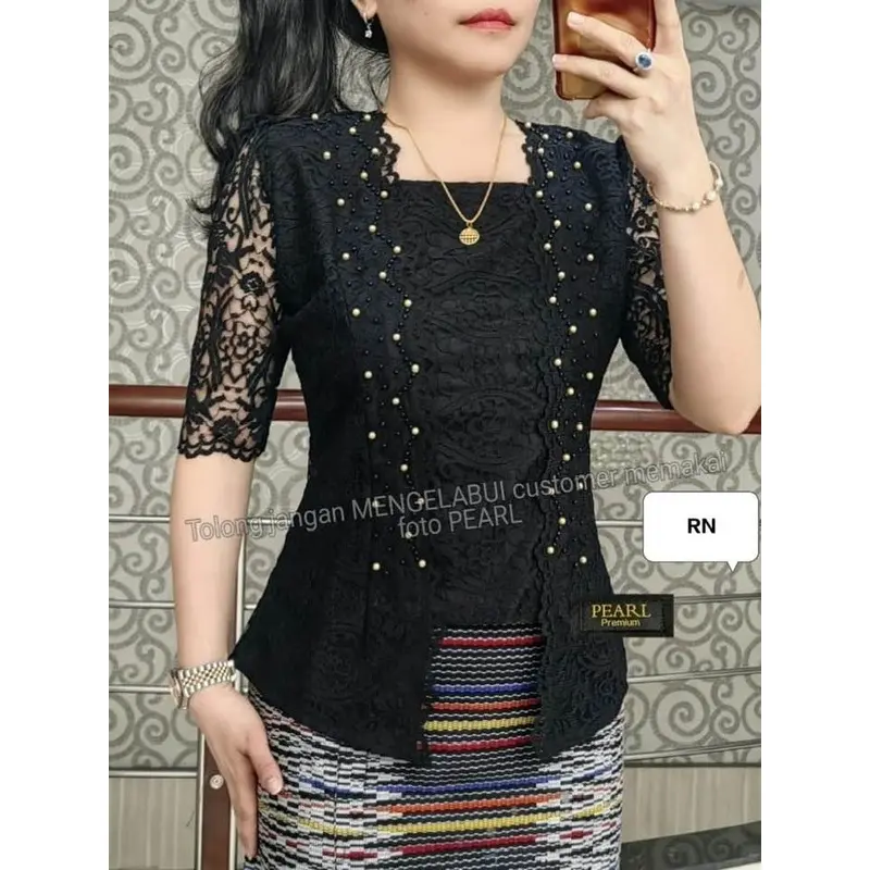 WBM Atasan Kutu Baru Brokat Cewek Nyaman Dipakai Baju Renda Wanita 4