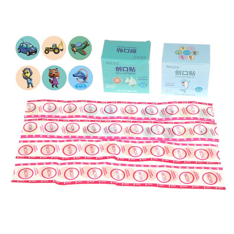 Băng Vết Thương Hoạt Hình Dễ Thương, Băng Quấn Tròn, Không Thấm Nước Và Thoáng Khí, Trong Suốt, 50 Cái / hộp, Thích Hợp Để Chăm Sóc Vết Thương Cho Trẻ Em, Sẵn Sàng Để Dùng Cho Cấp Cứu 2