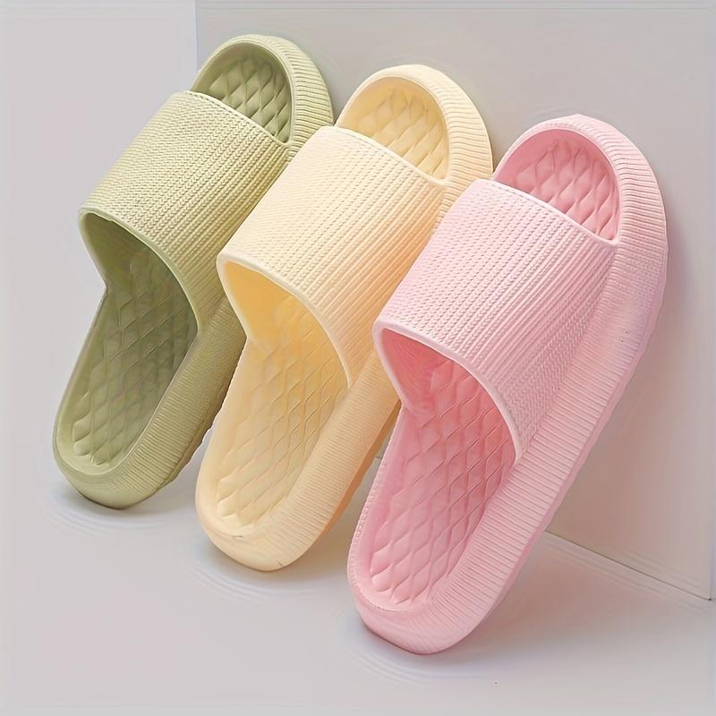Product Introduction of Simple Solid Color Slide, Casual Open Toe Soft Sole Shoes, Comfortable Indoor Home Slippers 3