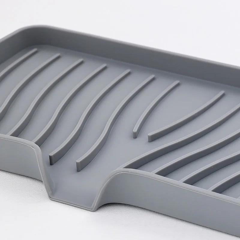 Product Introduction of Self Draining Soap Bar Holder Silicone Kitchen Sink Soap Dish Sponge Tray Counter Caddy Organizer for Dish Soap Dispenser 23