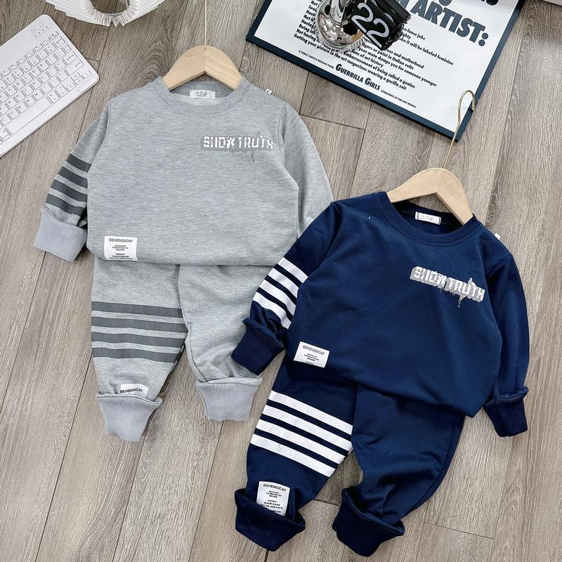  Bộ quần áo thu đông dành cho bé trai 14-45kg mẫu SNOW TRUTH. Thiết kế cá tính chất liệu ấm áp. D5 