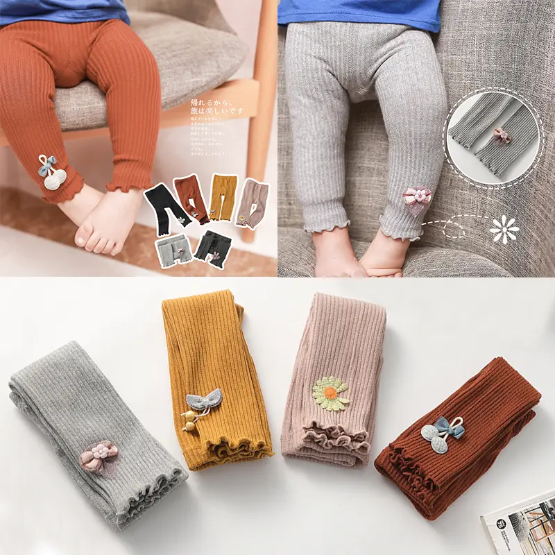 Leggings Pant For Newborn Baby Cotton Pantyhose Toddler Kids Knitted Elastic Tights Boys Girls Long Legging Bottoms