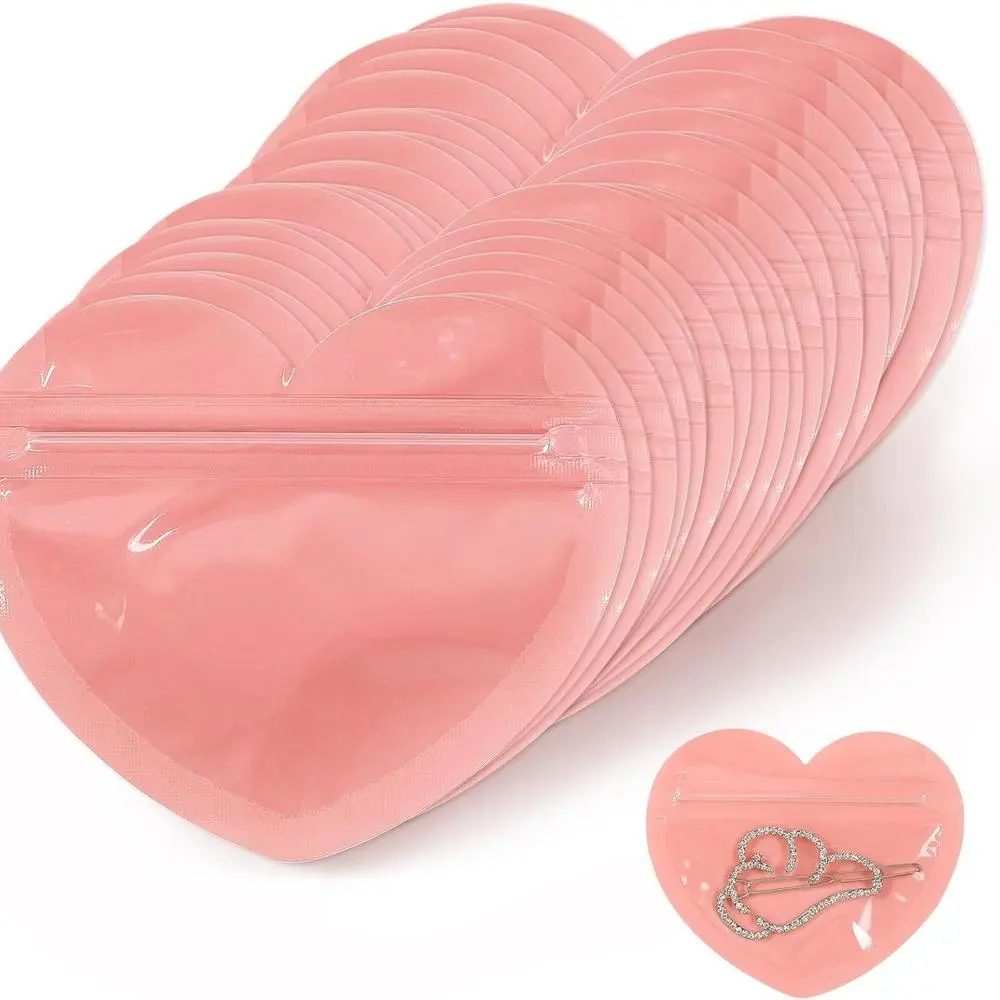 Jewelry Bags Hairpin Holder Heart-Shaped Valentine Mylar Baggies  Mylar  Pouches for Gift Giving Jewelry Storage Valentine'S Day Accessory
