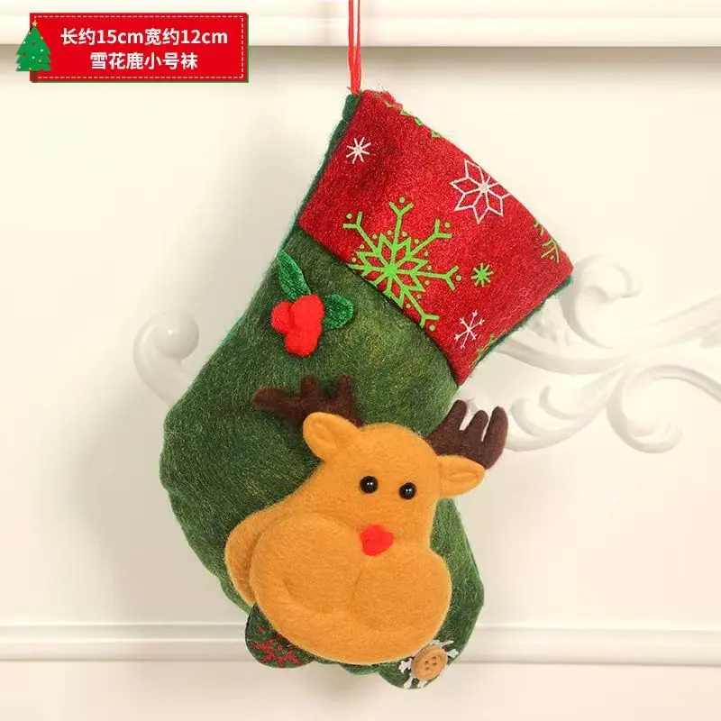 Vintage Gift Christmas Stocking Christmas New Decorations Decorative Christmas Tree Children's Hanging Ornaments Cartoon Candy
