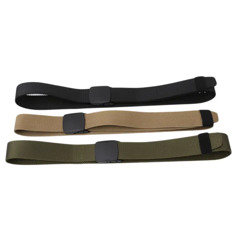 Men Female Nylon Belts Military Adjustable Belt Men Outdoor Travel Tactical Waist Belt With Plastic Buckle For Pants 120cm