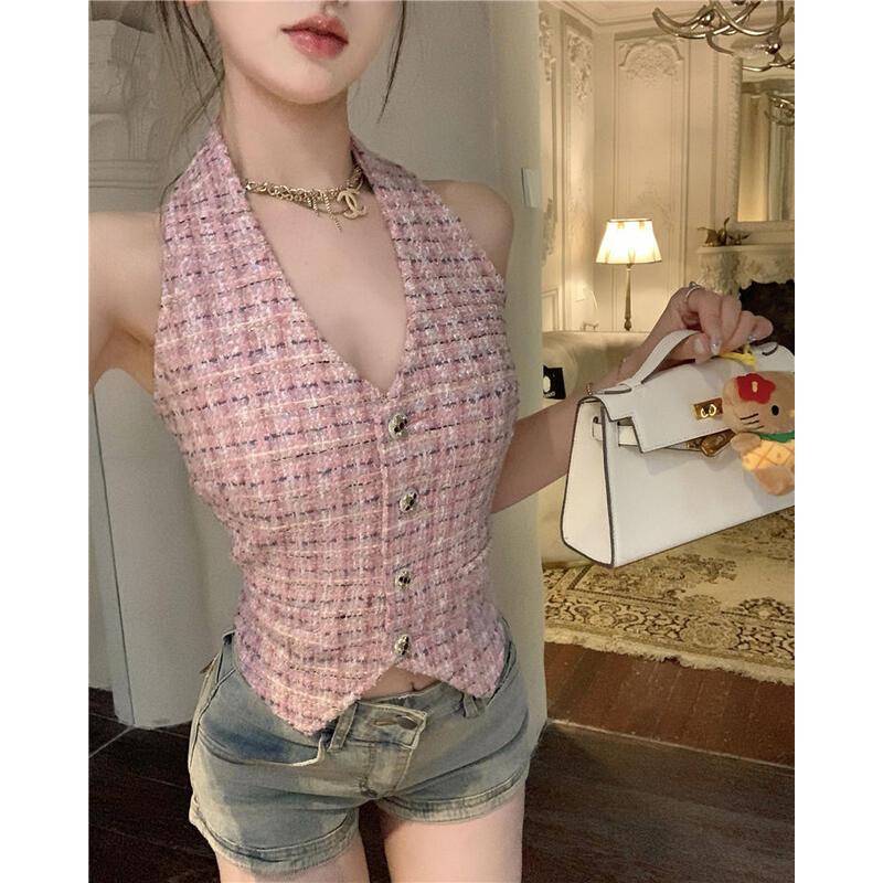 Product Introduction of Cổ Yếm Phong Cách Hàn Quốc, Dễ Thương Và Gợi Cảm, Không Tay, Cổ Áo, Dành Cho Nữ, Thích Hợp Cho Mùa Hè, Dễ Phối Đồ 26