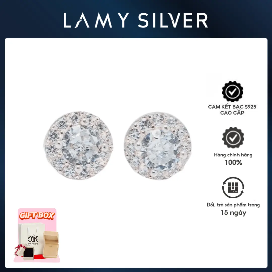 [Ngọc Matcha] Khuyên tai tròn CDE Classic Earrings CDE3190.3mm - Hoa Tai Nữ Women Voi