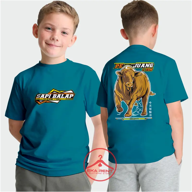 Kaos Anak Umur 1-13 Tahun Peternak Sapi Pejuang 1 Ton Limosin Lengan Pendek 5