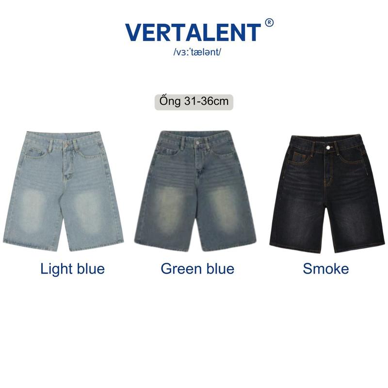 [VERTALENT] Quần Short Jean Lửng Ống Rộng form unisex nam nữ cạp cao tôn dáng nhiều màu local brand 1