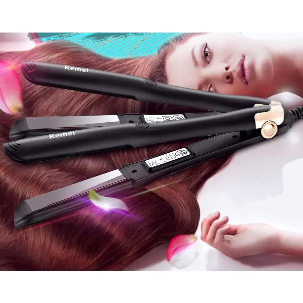 máy là tóc mini,Máy duỗi tóc nhiệt độ không đổi nóng nhanh KM-851 Kemei có đèn báo Máy duỗi tóc thẳng Kẹp làm tóc 0