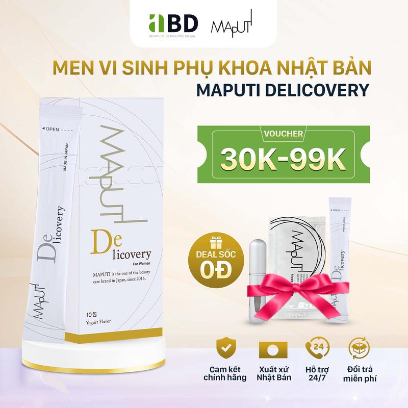 Men Vi Sinh Phụ Khoa Maputi Delicovery Nhật Bản - Bổ Sung 10 Tỷ CFU Lợi Khuẩn, Giảm Khí Hư, Ngứa Rát, Viêm Nhiễm Vùng Kín 1
