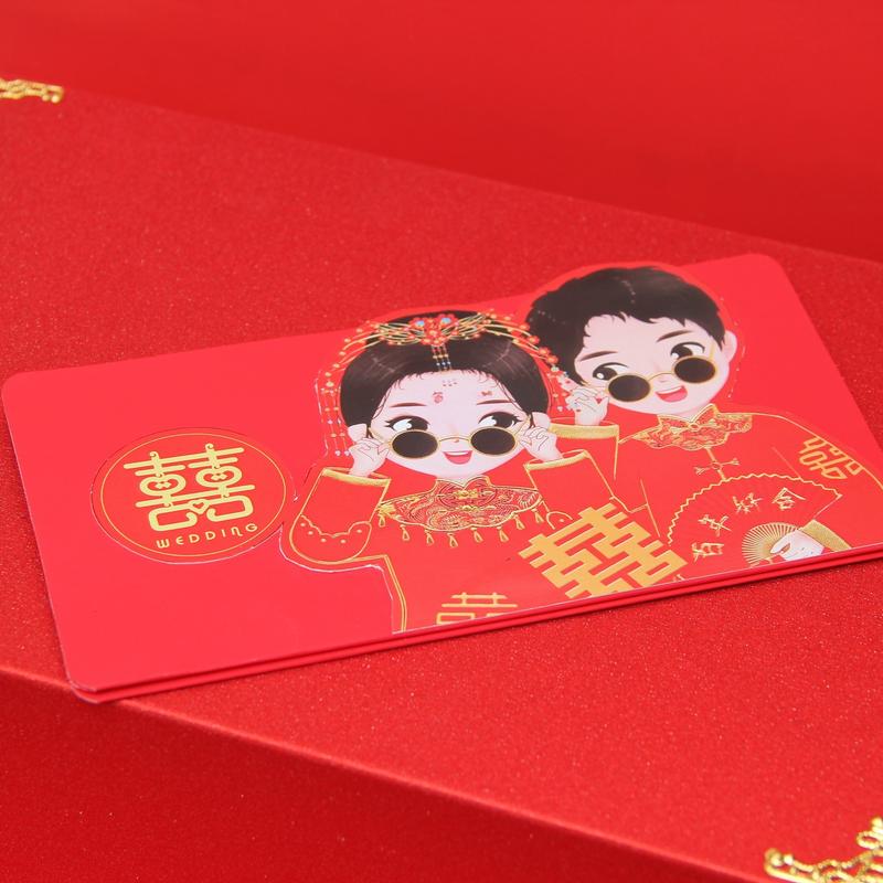 LÌ XÌ XẾP TẦNG 2 -6 NGĂN ĐÁM CƯỚI HÌNH CÔ DÂU CHÚ RỂ