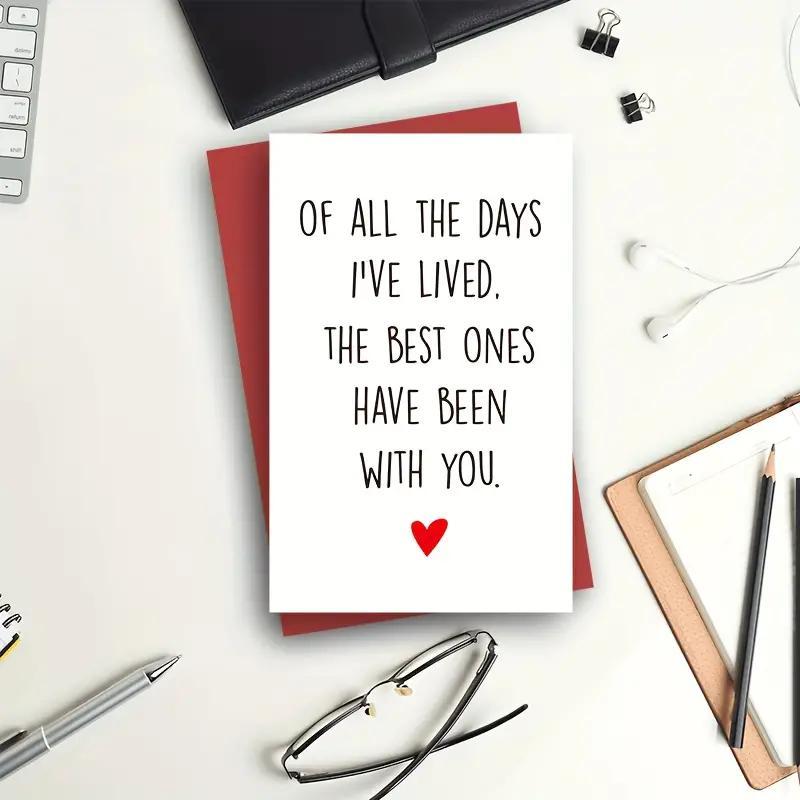 Romantic Anniversary Card with Envelope, 1 Count Wedding Anniversary Gift Card, Birthday Card, Greeting Card for Husband Him Boyfriend 1