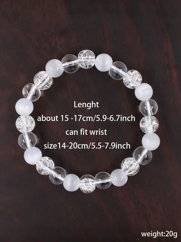Anxiety Relief Bracelet, Stress Reduction & Calming Crystal for Mental Balance, Stone for Clear Communication & Emotional Stability, Beads Bracelets 1