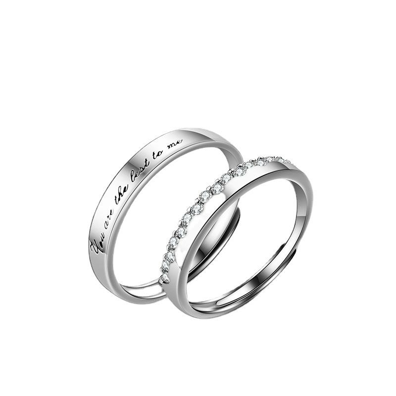 Nhẫn Đôi, Bạc Sterling S925, Cảm Ứng Chính Hãng, Thích Hợp Đeo Hàng Ngày, Phù Hợp Với Trang Sức, Phù Hợp Với Các Cặp Đôi, Thích Hợp Cho Ngày Lễ Tình Nhân, Quà Tặng 4