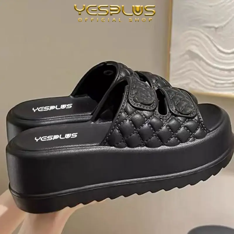 EY698 Yesplus Sandal Original 6018-1 Sandal Wedges Wanita Jelly Strap 2 s Tinggi 7 CM Fashion Import Kekinian Bahan EVA Size 36-41 DISKON 6