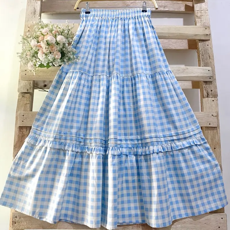 NUNA GINGHAM SKIRT | BHUU | Rok Panjang 0
