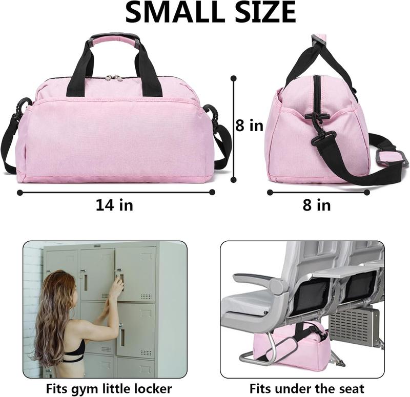 TikTok Shop 14 inch Small Gym Bag for Women Men Mini Duffel Bag for Travel Lightweight Carry On Bag Pink