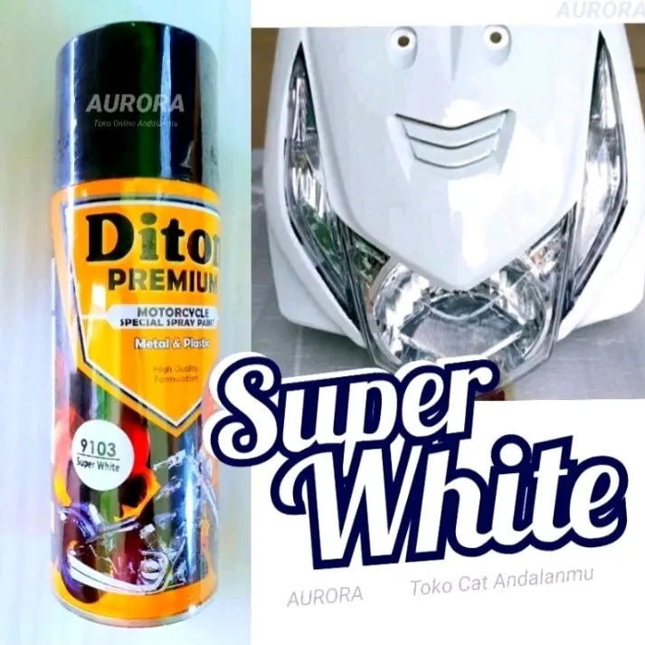 (JAWA) Cat Pilok Diton Premium 9103 Super White Putih Bersih Pekat Cerah 400ml
