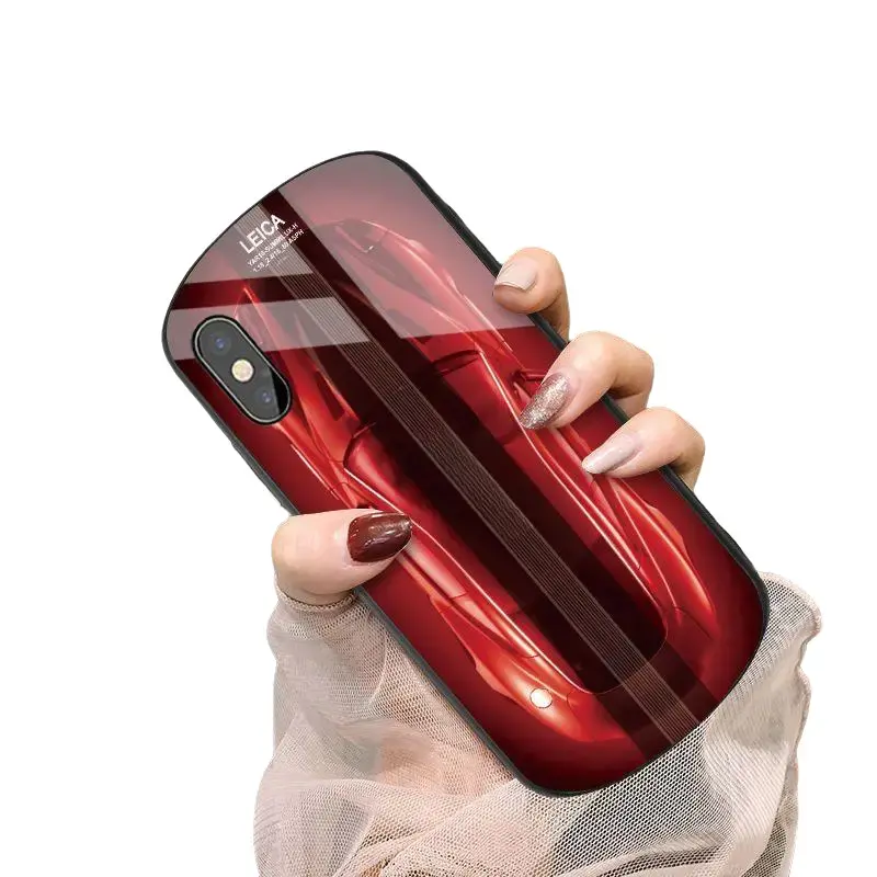 Logo siêu xe thể thao ốp điện thoại cho Apple11 / 7plus / 11pro max / 8plus / xs max / 12promax / 6s plus / 13 pro hình bầu dục / thời trang cá tính / mẫu nam và nữ / vỏ kính / vỏ bảo vệ. Phone Phụ Kiện
