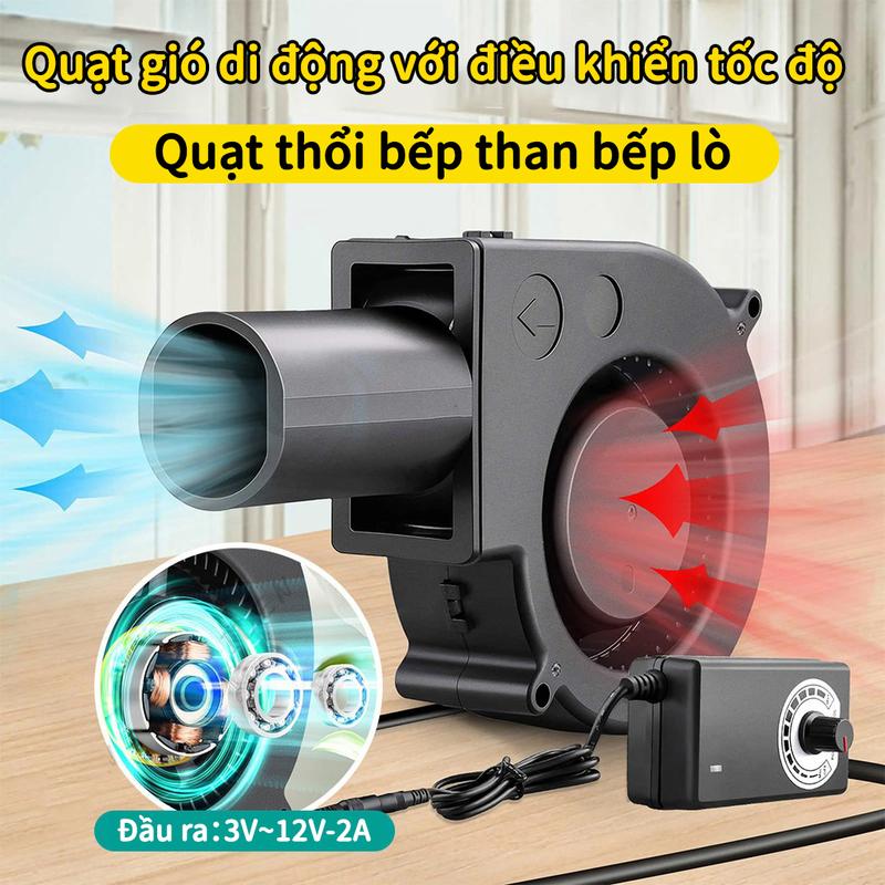  TOYA 9000RPM Quạt Thổi Chất Lượng Cao Dụng Cụ Thổi Bếp Dầu Thải Nhỏ Bếp than Bộ Điều Tốc Turbo12V chuyên dụng dành cho lò nướng BBQ 
