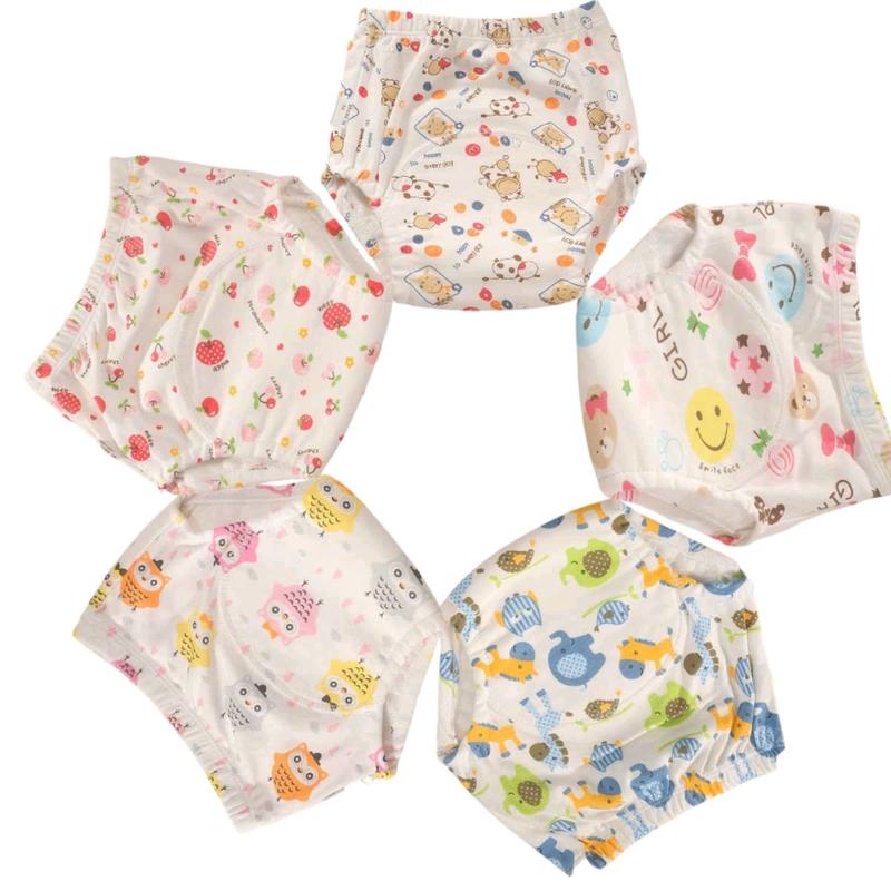 Combo 05 Quần Bỉm Vải 3-22kg-Quần Tập Bỏ Bỉm Nhiều mẫu họa tiết bơ cho bé Bỉm Quần Voi bim chobe giặt được tã