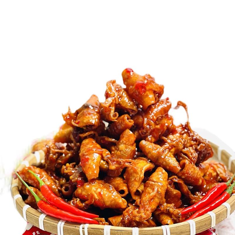 Khô Mực Rim Me Xé Được Sợi 300g Ít Cay Ăn Vặt