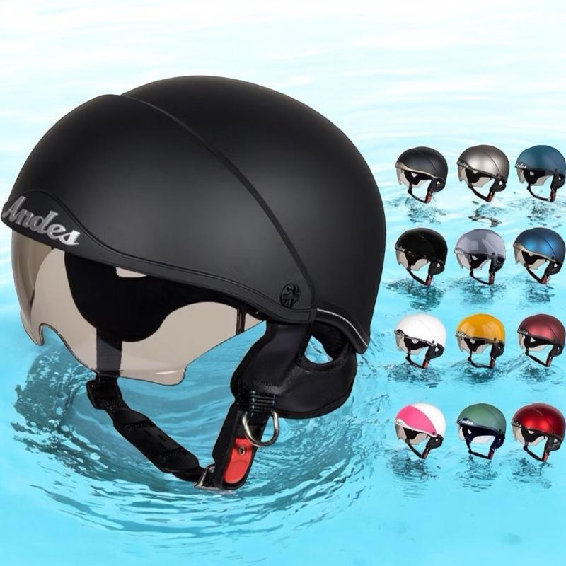 Mũ Bảo Hiểm Nửa Đầu Có Kính Andes 3S139 đệm lót tháo giặt vệ sinh tiện lợi