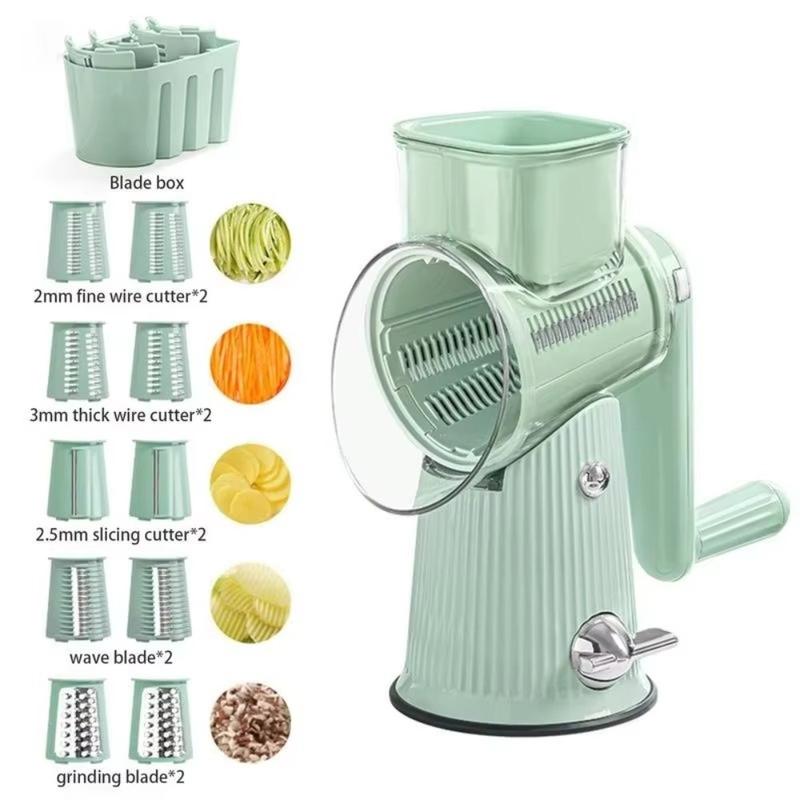 Gifts Round Hand Cranked Vegetable Slicer Kitchen Gadgets Convenient Vegetable Cutting Tool Mandoline Slicer Not Harm Hands Drum Rotary Cheese Grater 1