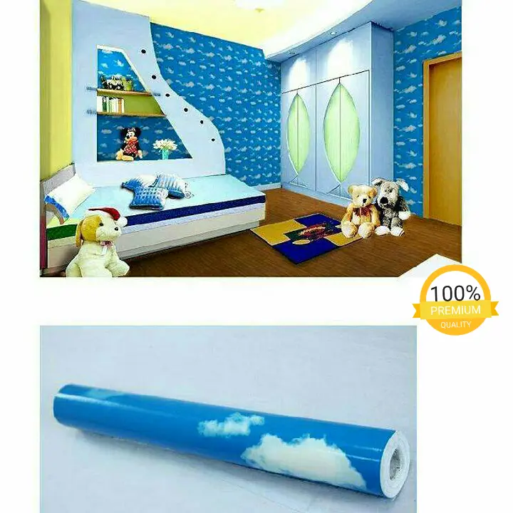 Wallpaper Sticker Dinding Awan Langit Biru Cerah 10 m 1