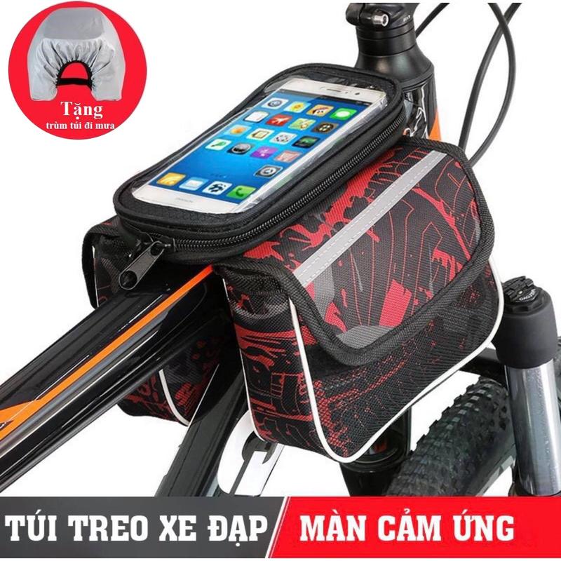 Túi treo xe đạp tặng kèm trùm đi mưa Sport Túi Thể Thao Bag Sọc