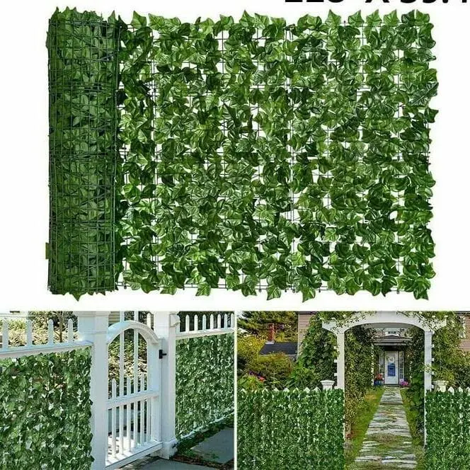 PAGAR DAUN RAMBAT DINDING 1M X 3M DAUN SEMANGKA HIJAU Cafe Simulasi Tanaman Pagar Rotan Daun Semangka Hiasan Halaman Rumah 3