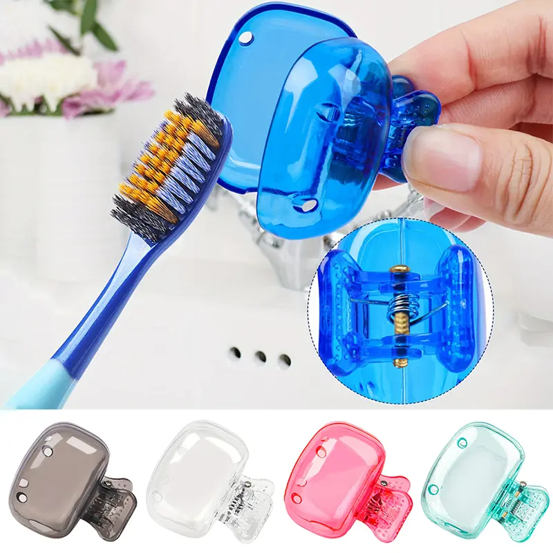 ฝาครอบหัวแปรงสีฟัน, ท่องเที่ยว, ฝาครอบป้องกันแปรงสีฟัน, เคสแปรง Pod, ป้องกัน, คลิปพลาสติกแบบพกพา, สำหรับใช้ในครัวเรือนและการเดินทาง, 1 ชิ้น