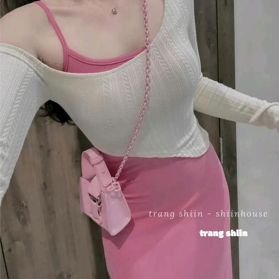 Đầm body kèm áo khoác ren chất thun tâm dày dặn freesize  Women - Nữ