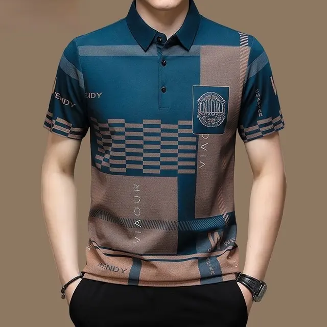 Kemeja Polo untuk Lelaki, Pakaian Musim Panas, Gaya Kasual, Atasan Lengan Pendek