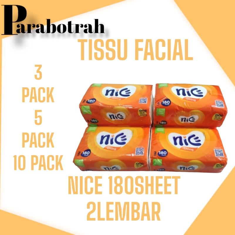 Product Introduction of Tissue Nice Facial 180s 2ply Paket tissue nice 180 sheets isi 10 pack tissue murah sekali Nice Facial Tissue 180 Sheet Tisu Lembut 2 Lapis 2