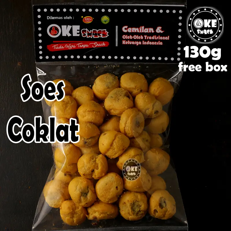 Soes Coklat 130g Coklat Lumer Cemilan Kering Manis Chocolate