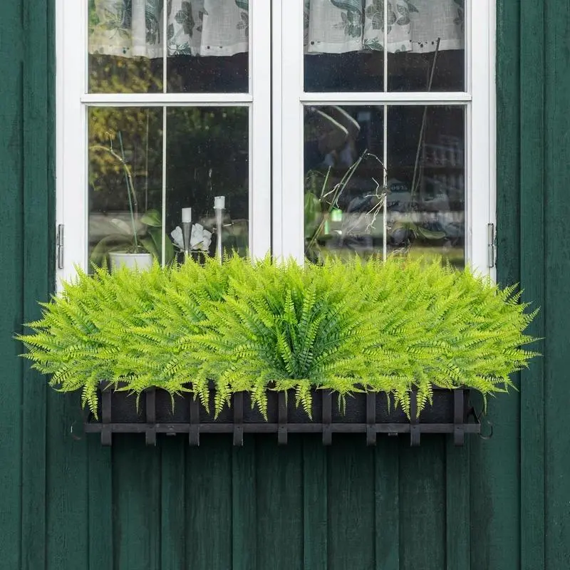 Artificial Fern Leaves, Fake Boston Fern Leaves, Outdoor UV-Protection Non-fading Leaves, Decorative Flowers for Home Party Wedding, Plants, Artificial Trees, Garden Decorations, Decoration Items 7