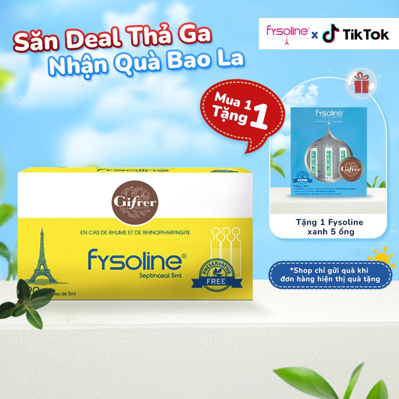 Nước muối sinh lý Fysoline Septinasal Pháp hộp Vàng  20 ống x 5ml hỗ trợ giảm sổ mũi cho bé