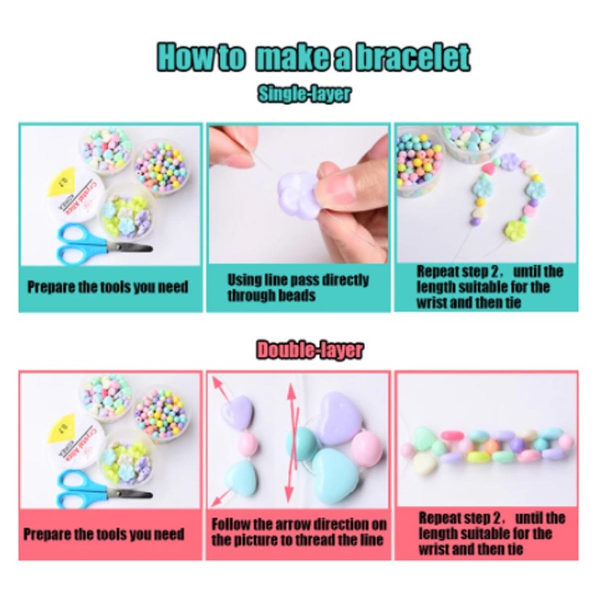 Kreasi Mainan Anak Perempuan DIY: Set 4 Aksesori Perhiasan Termasuk Kalung, Gelang, Cincin, dan Manik-Manik Untuk Kreativitas Anak