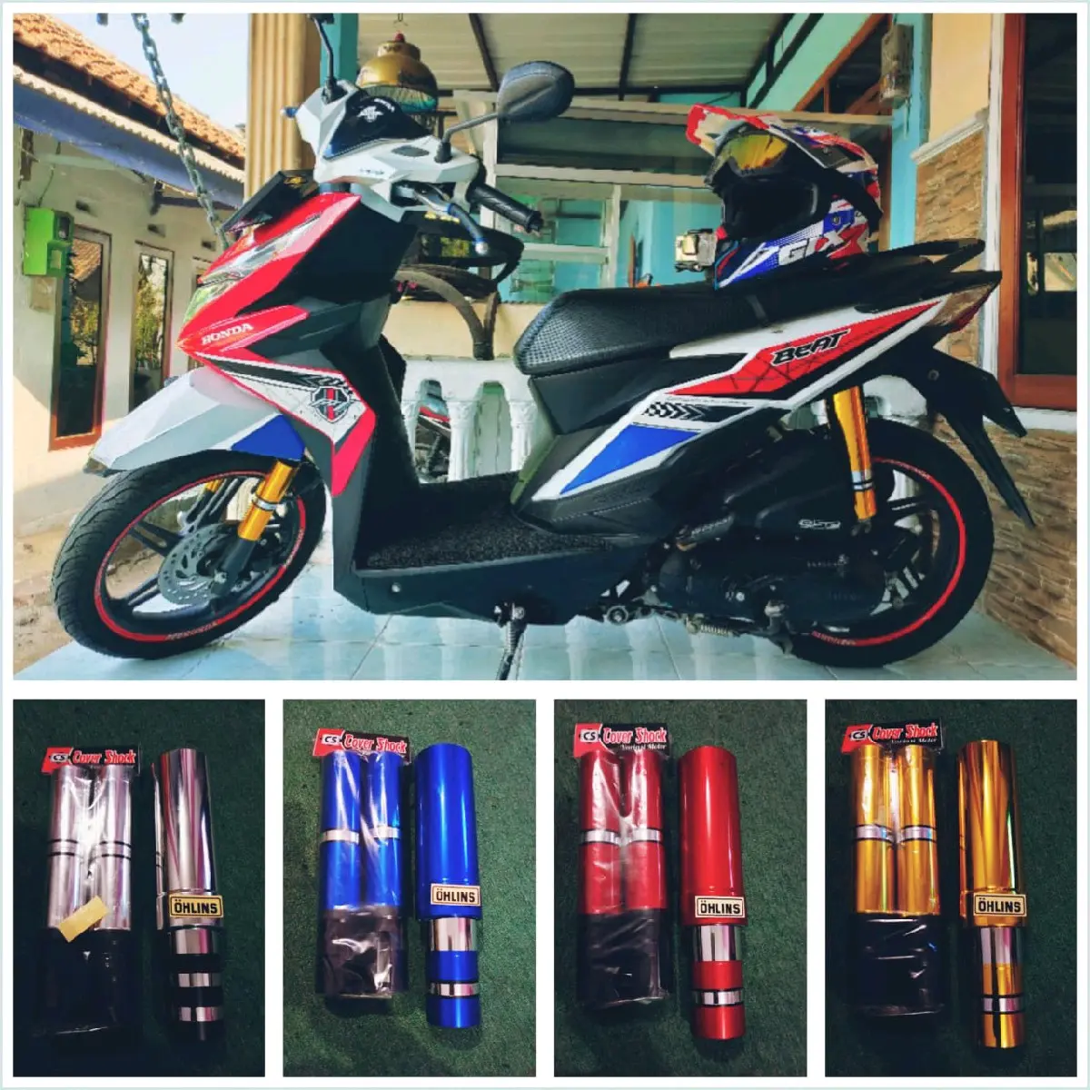 cover shock Honda beat full depan belakang aksesoris shockbreaker beat pelindung shockbreaker beat all series