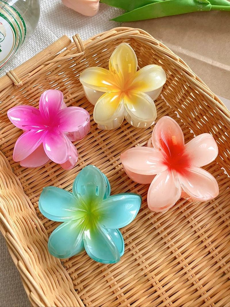 Product Introduction of Simple Flower Design Hair Claws, Casual and Versatile Hair Accessories for Women, Minimalist Headwear Suitable for Beach Vacation Daily Use Christmas Gift Claw Clips 11