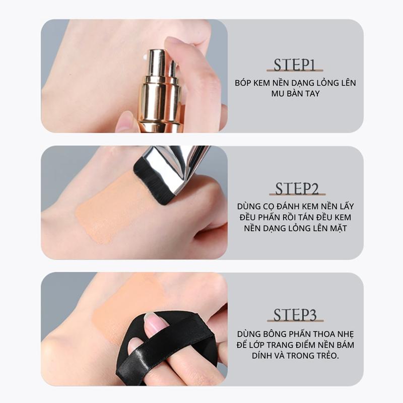 Cọ Tán Nền KIYE Đầu Dẹt Siêu Mỏng Giúp Tạo Lớp Nền Căng Mướt Và Mịn Màng Tư Nhiên 2
