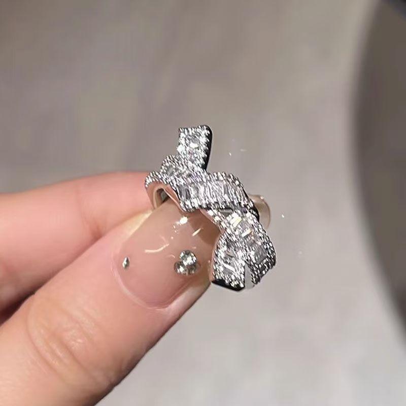 Product Introduction of Twist Knot Ring Silver Simple Ins Niche Design Opening Adjustable Temperament Wild Index Finger Ring 6