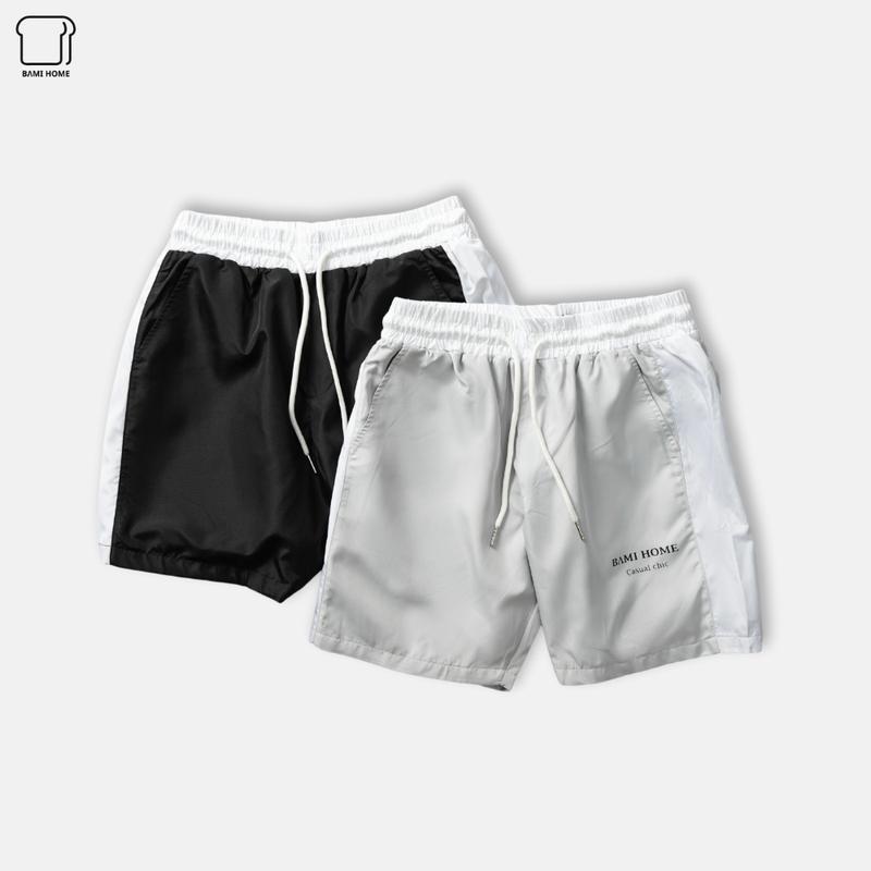 Quần đùi nam trên gối BAMIHOME quần short dù cao cấp thoải mái và nhanh khô QB05 Menswear Pants