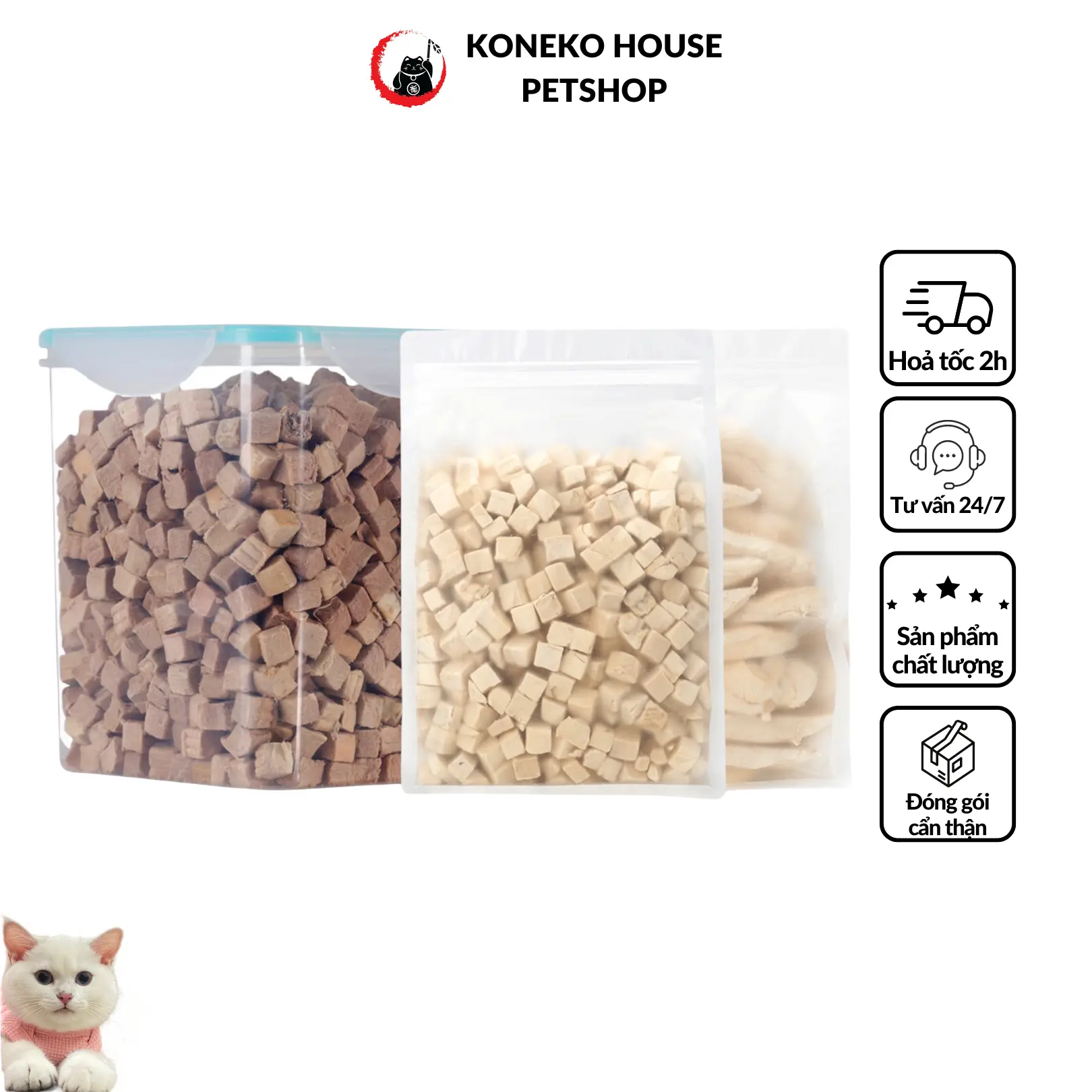 Thịt sấy nguyên chất dinh dưỡng cho mèo hộp 100g