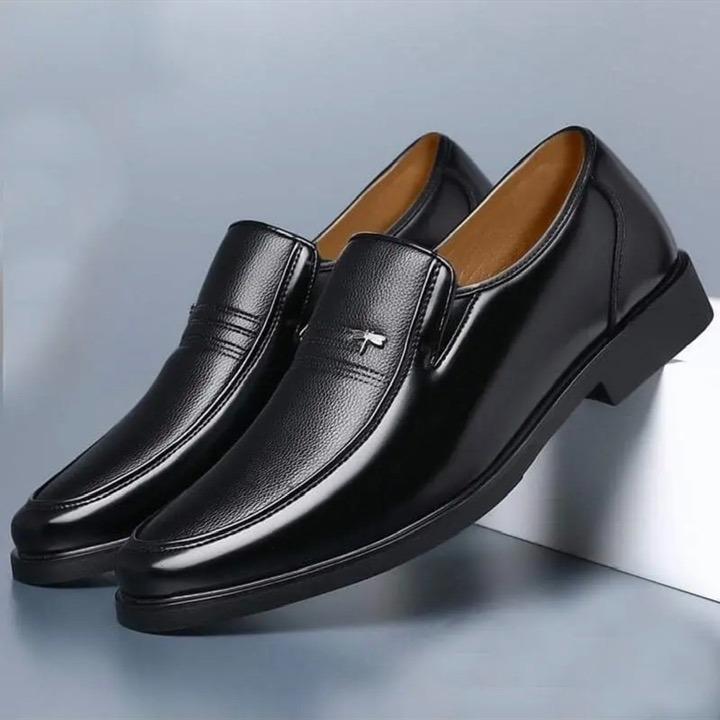 Giày Tây Nam Trung Niên Da PU Đế PVC Cao Cấp Size 38-44 Giày Công Sở Dành Cho Người lớn tuổi-xi đánh giày tiện dụng