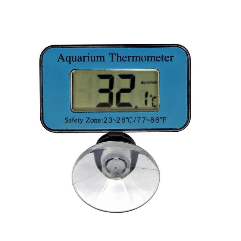 High quality fish tank thermometer Moseko LCD digital display waterproof submersible aquarium temperature meter range: -50C ~ 70C, 1 PCs 1